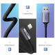 Кабель UGREEN US299 USB-A to Lightning Braided cable with Aluminum Shell M/M Black 1m (60521) - зображення 3