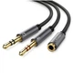 Аудио кабель UGREEN AV140 3.5mm Female to 2 Male Audio Cable ABS Case Black (20898) - изображение 1