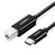 Кабель UGREEN US241 USB-C to USB 2.0 Print Cable 2m Black (50446) - зображення 1