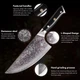 Японський ніж Santoku з дамаської сталі у подарунковій упаковці TURWHO 7,5" для м'яса (VG10 Steel"7,5M) - зображення 4
