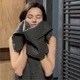 Набор 3 вафельных полотенца Lovely Svi для ванной, отелей, SPA, саун, кухні 70x140 см , 2 шт - 34x72 см - Серый - изображение 2