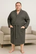 Универсальный вафельный халат больших размеров RelaxFit, 4XL темно-серый 90204 - изображение 1