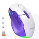 Беспроводная игровая компьютерная мышь Mееtion BTM001 RGB подсветка 2400 DPI 7 кнопок USB 2.4G White-purple - изображение 2