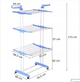 Универсальная складная напольная сушилка для вещей на колесах Garment Rack With Wheels - изображение 6