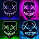 Неоновая маска Purge Mask Судная ночь светящаяся LED маска для Хэллоуина на батарейках - изображение 10