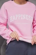 Світшот жіночий UMON начос з надписом Happiness M рожевий (М132.4/1) - зображення 4