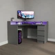 Стол угловой игровой Данте с подсветкой RGB Антрацит L=1200/1300мм (арт.SKRZ1000-146) - изображение 3