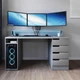 Стол компьютерный игровой Майнкрафт Upgrade с подсветкой RGB Антрацит L=1600мм (арт.SKRZ1000-142) - изображение 1