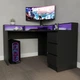Стол угловой игровой Данте с подсветкой RGB Черный L=1200/1300мм (арт.SKRZ1000-147) - изображение 1