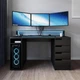 Стол компьютерный игровой Майнкрафт Upgrade с подсветкой RGB Черный L=1600мм (арт.SKRZ1000-144) - изображение 1