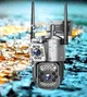 Уличная IP камера WIFI 6(3+3) МП с двумя объективами и поворотным механизмом для круглосуточного видеонаблюдения, инфракрасным и цветным ночным видением, интеллектуальным обнаружением движения и двусторонней аудиосвязью через приложение - изображение 2