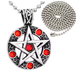 Кулон (подвеска) с пентаграммой и кристаллами на цепи 60 см 42*35 мм Fasion Jewelry Красный - изображение 1