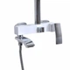 Душова система Qtap Swan Cascada Chrome/White хром-білий з латуні на три споживача з поворотним виливом QTSWA111CRW45570 - зображення 3