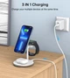 Бездротовий зарядний пристрій Choetech Magnetic 3 in 1 Magnetic Wireless Charging Stand White (T585-F) - зображення 3