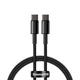 USB кабель Type-C на Type-C BASEUS Tungsten Gold Fast Charging |2m, 100W, 5A|. Black - изображение 4