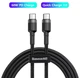 Кабель 60W Baseus Cafule PD2.0 шнур быстрой зарядки USB Type-C-Type-C (20V 3A) CATKLF-HG1 2m Black/Gray - изображение 2