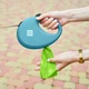Повідець-рулетка для собак WAUDOG R-leash з контейнером для пакетів, світловідбивна стрічка, L, до 40 кг, 5 м, блакитний - зображення 5