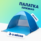 Пляжний тент намет 3-х місний автоматичний (блакитний) 165x200x130 - зображення 1