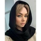 Капор женский из хлопка вязаный теплый зимний капишон Caskona ALICE КАПОР Универсальный Черный - изображение 1