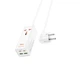 Сетевой удлинитель HOCO AC10A Barry PD65W GaN с 2 USB-C, 2 USB-A и 1 розеткой 220В, белый, 1.5м - изображение 1