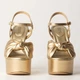 Женские босоножки кожаные Michael Kors 986596494 40 Золотистые (1159833724) - изображение 3