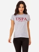 Футболка хлопковая женская U.S. Polo Assn 215847-1D00A(LIGHT GRAY HEATHER) XS Серая (786660493092) - изображение 1