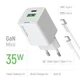Сетевое зарядное устройство ColorWay GaN Mini 35W PD Port PPS USB (Type-C PD + USB QC4.0) White (CW-CHS055PDC-WT) + кабель USB Type-C - изображение 7