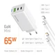 Мережевий зарядний пристрій ColorWay GaN Mini 65W PD Port PPS USB (USB-2C1A) White (CW-CHS058PDCL-WT) + кабель Type-C&Lightning - зображення 7