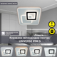 Керована світлодіодна LED люстра Esllse UNIVERSE 85W S ON/OFF "три квадрати" 450х450х51мм біла + чорна 5600Lm - зображення 2