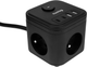 Przedłużacz Huslog HUS1003 Cube Extension Cord with USB Black (OWN000066) - obraz 8