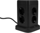 Przedłużacz Huslog HUS1004 Vertical Extension Cord with USB Black (OWN000064) - obraz 8