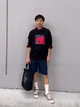 Свитшот оверсайз мужской Uniqlo 517882840 2XL Черный с принтом (1159827321) - изображение 4
