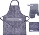Набор MirSon №8004 Gray Фартук с прихваткой и рукавичкой (2200011081014) - изображение 1