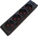 Колодка TECCO 102 400 00S, 4 поста без заземления Черная (8681277841415) - изображение 1