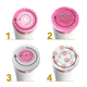 Пристрій Lumineo Brush Pro рожевий 4 насадки + гель для чутливої шкіри (5904726872765) - зображення 3