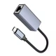 Мережевий адаптер Hoco UA37 Type-C Ethernet Adapter (1000 Mbps) Grey - зображення 3