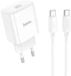 Сетевое зарядное устройство Hoco C76A Pro Majestic single port PD30W charger set Type-C to Type-C EU White (6942007616324) - изображение 1