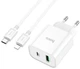 Мережевий зарядний пристрій Hoco C80A Plus Rapido PD20W+QC3.0 charger set C to iP White (6931474779892) - зображення 1