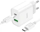 Сетевое зарядное устройство Hoco C80A Plus Rapido PD20W+QC3.0 charger set Type-C to Type-C White (6931474779908) - изображение 2