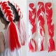 Канекалон мультиколір Jumbo Braid Р04 коса60см кольори: червоний, білий - зображення 2