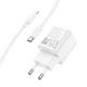 Зарядний пристрій HOCO C147A Charm PD20W+QC3.0 charger set Type-C to Lightning cable EU White (6942007630283) - зображення 5