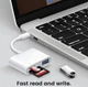 Универсальный кард-ридер 3-в-1 (SD/TF/CF) с Type-C и USB-портами, OTG-адаптер для телефонов, ноутбуков и др. - изображение 3