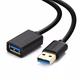 USB кабель подовжувач Ugreen USB 3.0 US129 (AM / AF штекер - гніздо, Чорний, 1,5м) - изображение 1