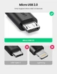 Micro USB OTG кабель-адаптер Ugreen US133 10396 (Чорний, 12см) - зображення 5
