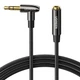 Аудіо кабель AUX 3.5mm jack UGreen з кутовим L-подібним штекером AV188 50212 (Чорний, 5м) - изображение 2