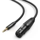 Мікрофонний кабель Ugreen AV182 XLR Male to Mini Jack AUX Microphone Cable (Чорний, 1м) - зображення 1