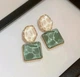 Серьги женские бижутерия jeweston Зеленые молочные - изображение 2