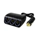Разветвитель прикуривателя для авто на 3 гнезда Olesson 1521 |12V-24V, подсветка| Black - изображение 2