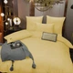 Простынь на резинке MirSon Royal Soft Stripe 30-0003 Intense Yellow 120x200 см (2200011304076) - изображение 1