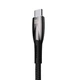 Кабель Type-C на USB с подсветкой Baseus Glimmer Series Fast Charging (1m, 100W, 6A, 480Mbps). Black - изображение 3